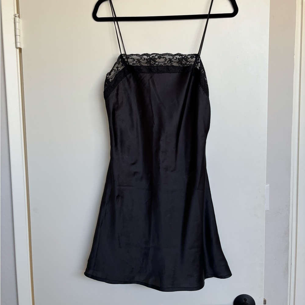 Abercrombie and Fitch mini satin lace slip dress